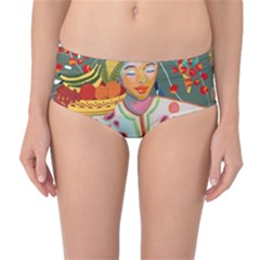 Woman Mid-Waist Bikini Bottoms