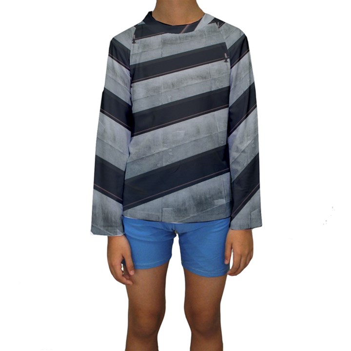 Pattern with a cement staircase Kids  Long Sleeve Swimwear