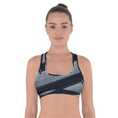 Pattern With A Cement Staircase Cross Back Sports Bra by artworkshop