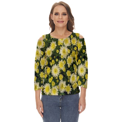 Autumn Background Closeup Flowers Cut Out Wide Sleeve Top by artworkshop