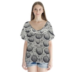 Bacteria V-neck Flutter Sleeve Top by artworkshop