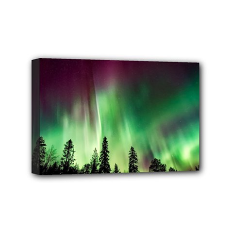 Aurora Borealis Northern Lights Nature Mini Canvas 6  x 4  (Stretched)