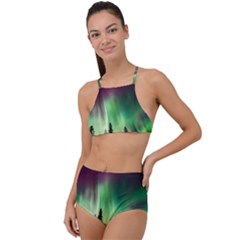 Aurora Borealis Northern Lights Nature High Waist Tankini Set