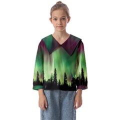 Aurora Borealis Northern Lights Nature Kids  Sailor Shirt