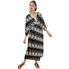 Balcony Pattern Grecian Style  Maxi Dress