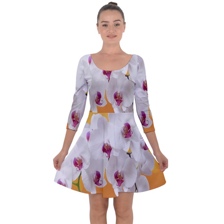 Boards Decoration Flower Flower Room Quarter Sleeve Skater Dress