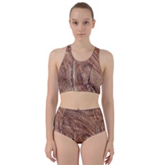 Brown Close Up Hd Wallpaper Surface Racer Back Bikini Set by artworkshop