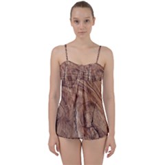 Brown Close Up Hd Wallpaper Surface Babydoll Tankini Set