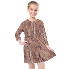 Brown Close Up Hd Wallpaper Surface Kids  Quarter Sleeve Shirt Dress by artworkshop