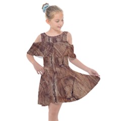 Brown Close Up Hd Wallpaper Surface Kids  Shoulder Cutout Chiffon Dress by artworkshop