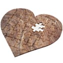 Brown Close Up Hd Wallpaper Surface Wooden Puzzle Heart View2