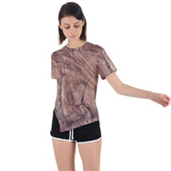 Brown Close Up Hd Wallpaper Surface Asymmetrical Short Sleeve Sports Tee