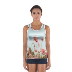 Cosmos Flower Blossom In Garden Sport Tank Top 