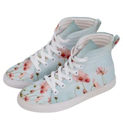 Cosmos Flower Blossom In Garden Men s Hi-top Skate Sneakers by artworkshop