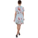 Cosmos Flower Blossom In Garden Short Sleeve Shoulder Cut Out Dress  View2