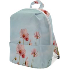 Cosmos Flower Blossom In Garden Zip Up Backpack by artworkshop