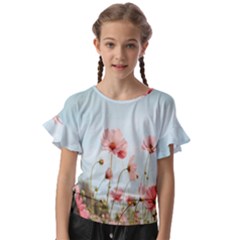 Cosmos Flower Blossom In Garden Kids  Cut Out Flutter Sleeves by artworkshop