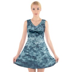 Water Splash Texture  V-neck Sleeveless Dress by artworkshop