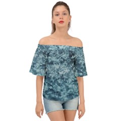 Water Splash Texture  Off Shoulder Short Sleeve Top