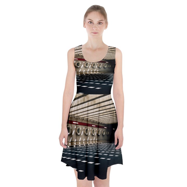 Dark tunnels within a tunnel Racerback Midi Dress