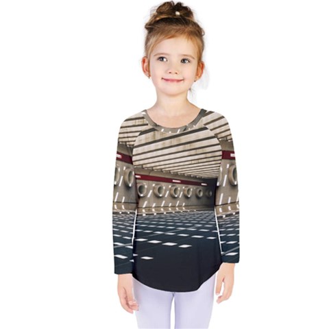 Dark Tunnels Within A Tunnel Kids  Long Sleeve Tee by artworkshop