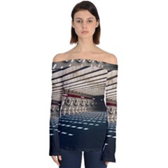 Dark Tunnels Within A Tunnel Off Shoulder Long Sleeve Top by artworkshop