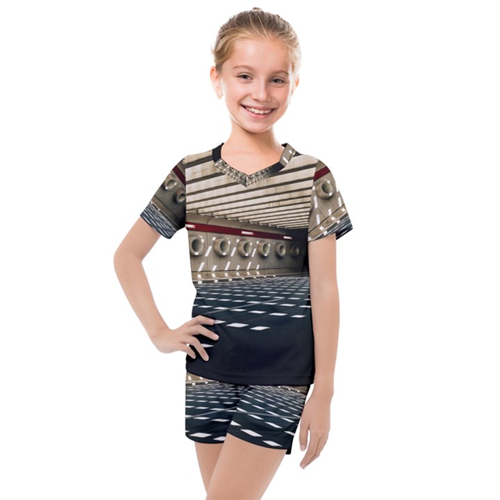 Dark tunnels within a tunnel Kids  Mesh Tee and Shorts Set