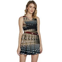 Dark Tunnels Within A Tunnel Sleeveless High Waist Mini Dress by artworkshop