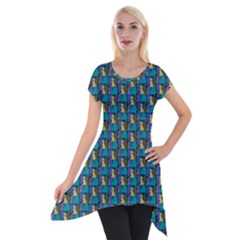 Evita Pop Art Style Graphic Motif Pattern Short Sleeve Side Drop Tunic by dflcprintsclothing