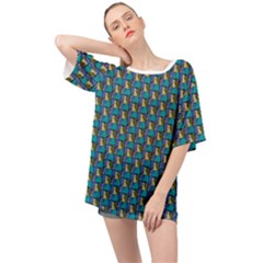 Evita Pop Art Style Graphic Motif Pattern Oversized Chiffon Top by dflcprintsclothing