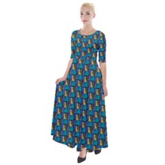 Evita Pop Art Style Graphic Motif Pattern Half Sleeves Maxi Dress by dflcprintsclothing
