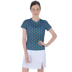 Evita Pop Art Style Graphic Motif Pattern Women s Sports Top