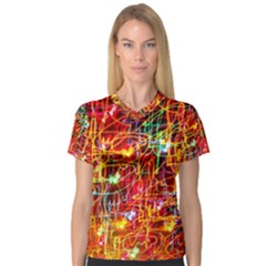 Design Art Pattern V-neck Sport Mesh Tee