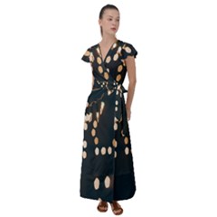 Design Decoration Wallpaper Flutter Sleeve Maxi Dress