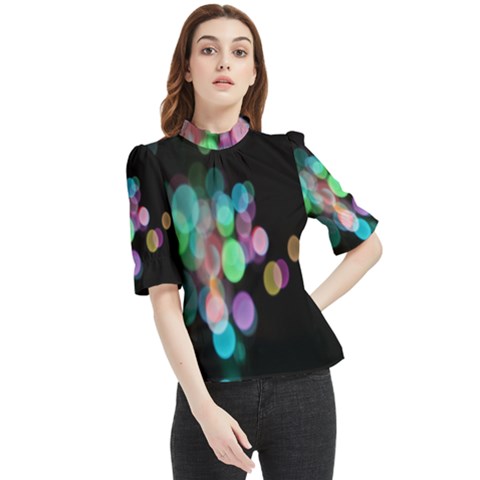 Design Microbiology Wallpaper Frill Neck Blouse by artworkshop