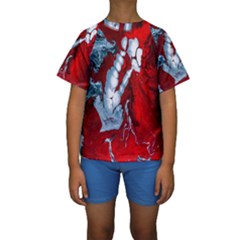 Design Pattern Decoration Kids  Short Sleeve Swimwear