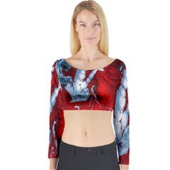 Design Pattern Decoration Long Sleeve Crop Top