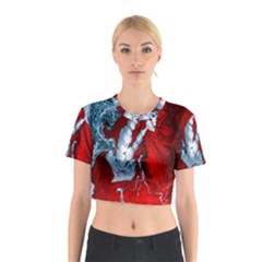 Design Pattern Decoration Cotton Crop Top by artworkshop