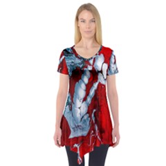 Design Pattern Decoration Short Sleeve Tunic 