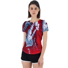 Design Pattern Decoration Back Cut Out Sport Tee