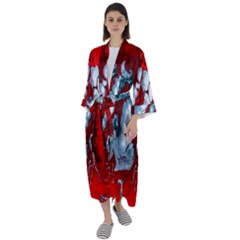 Design Pattern Decoration Maxi Satin Kimono by artworkshop