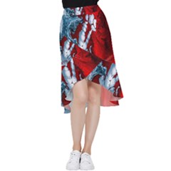 Design Pattern Decoration Frill Hi Low Chiffon Skirt by artworkshop