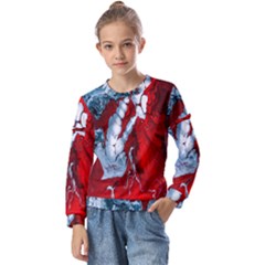 Design Pattern Decoration Kids  Long Sleeve Tee with Frill 