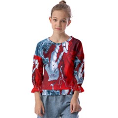 Design Pattern Decoration Kids  Cuff Sleeve Top