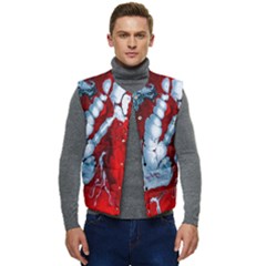 Design Pattern Decoration Men s Short Button Up Puffer Vest	