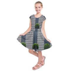 Exterior Building Pattern Kids  Short Sleeve Dress by artworkshop