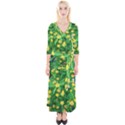 Flower Plant Spring Quarter Sleeve Wrap Maxi Dress View1