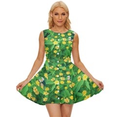 Flower Plant Spring Sleeveless Button Up Dress by artworkshop