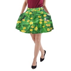 Flower Plant Spring A-line Pocket Skirt by artworkshop