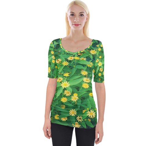 Flower Plant Spring Wide Neckline Tee by artworkshop